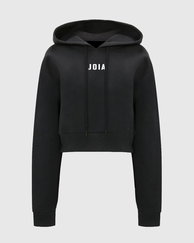 Hoodie Logo Centro Crop Negro