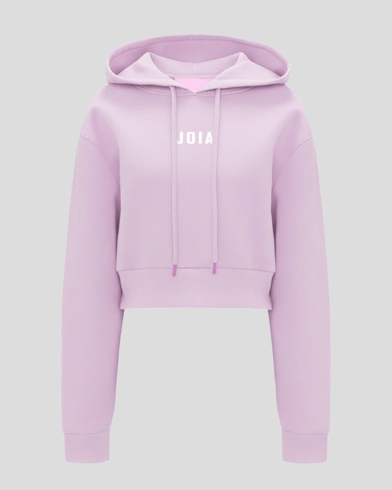 Hoodie Logo Centro Crop Rosado