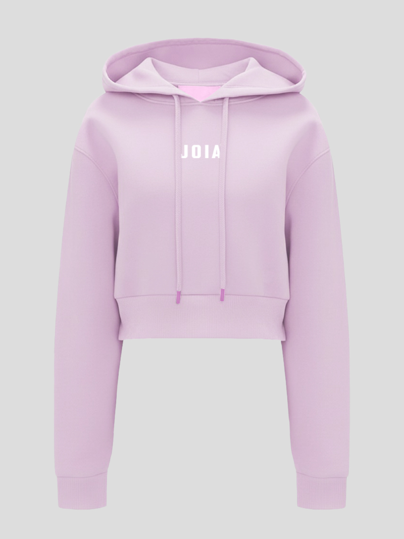 Hoodie Logo Centro Crop Rosado