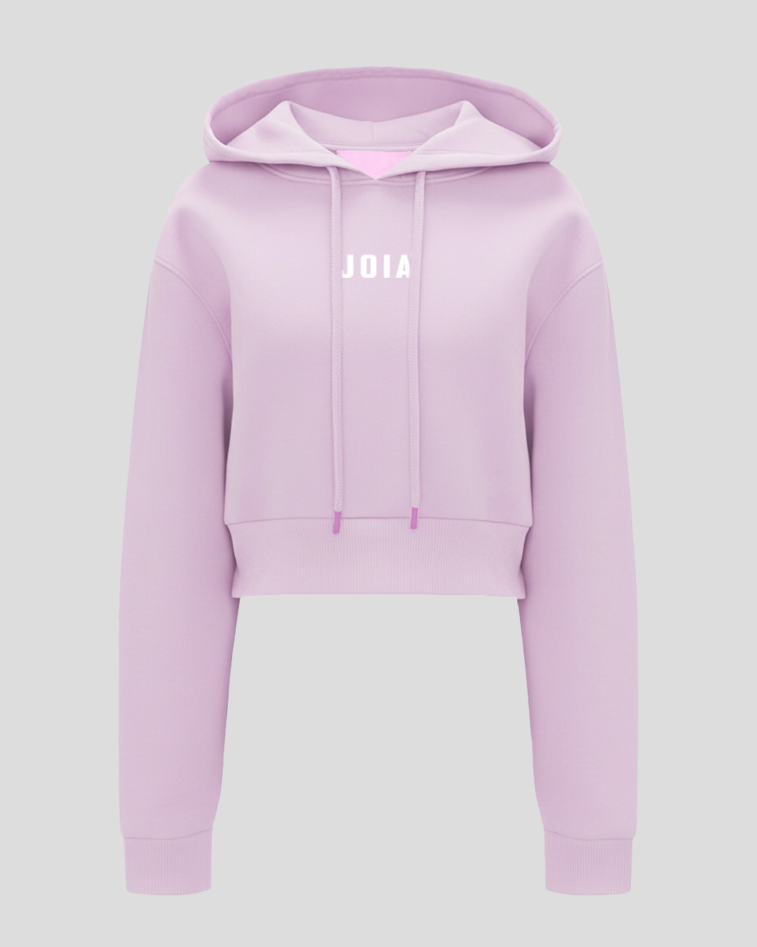 Hoodie Logo Centro Crop Rosado